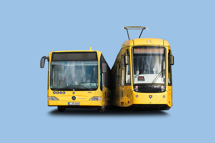 Ruhrbahn Bus und Straßenbahn die im Rahmen des INVITING Projekts kostenlos getestet werden können